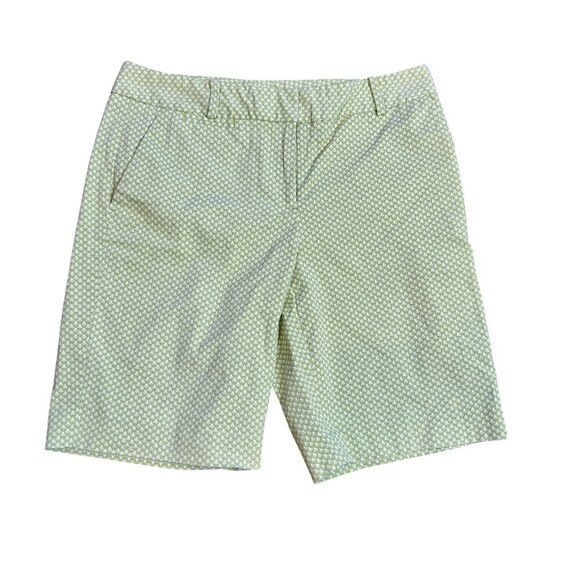 Talbots Lime Green Sailboat Print Chino Shorts Size 4 - Picture 1 of 8